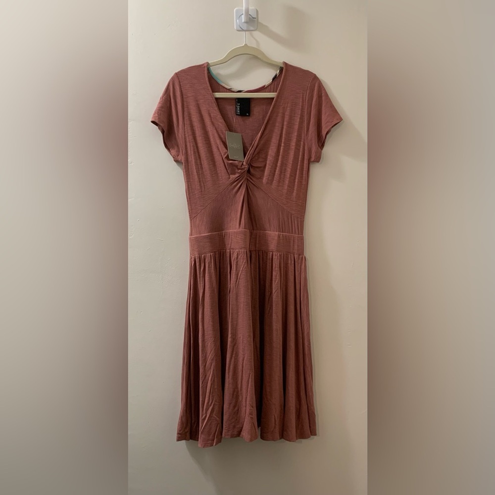 DOLAN by ANTHROPOLOGIE Knotted Taya Dress in Pink Rose - Picture 3 of 6